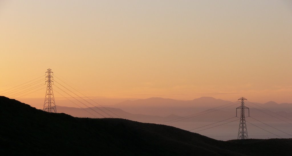 View of South Island across Cook Strait from near Mt Kaukau by Maurice Grout