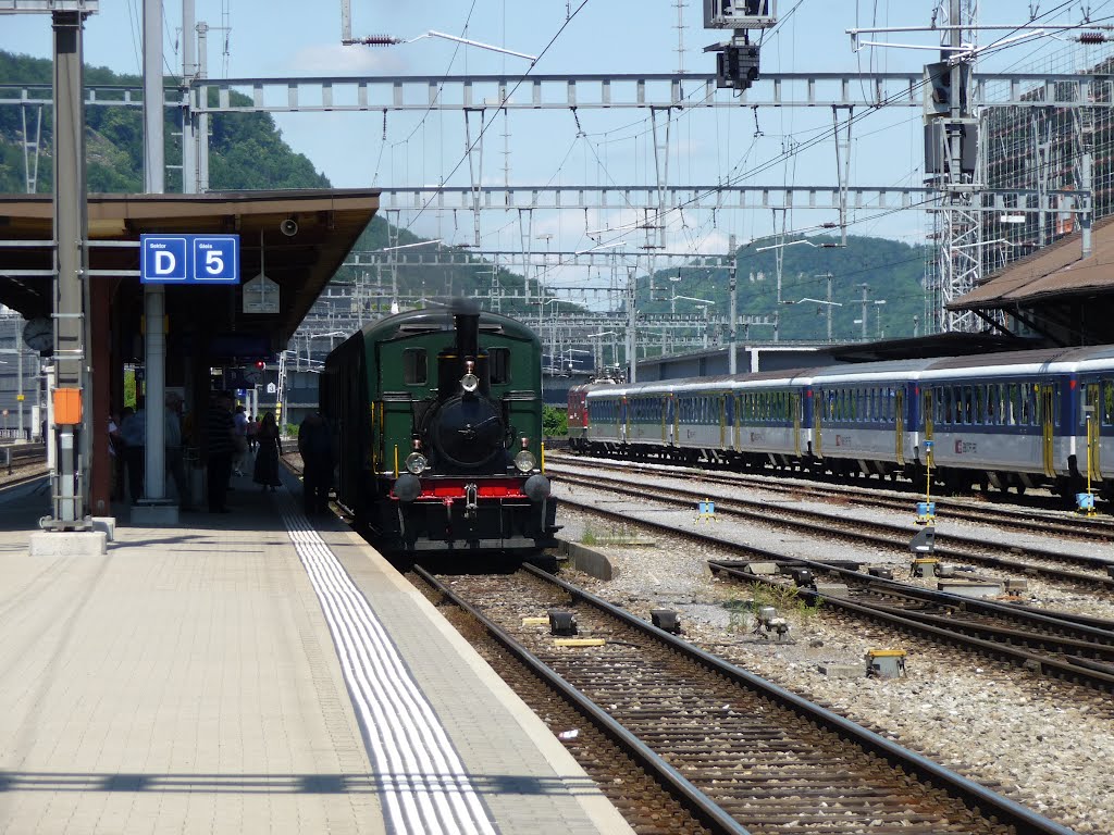 Dampflok im Bahnhof Brugg 1 by bienenritter