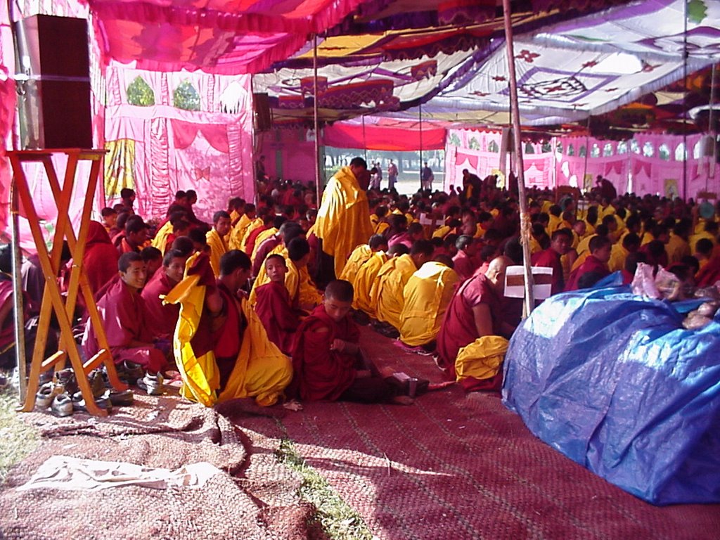 Bouddhist monks at the 8th Meeting for the Peace in the World in Lumbini, Nepal by Mario Rabey