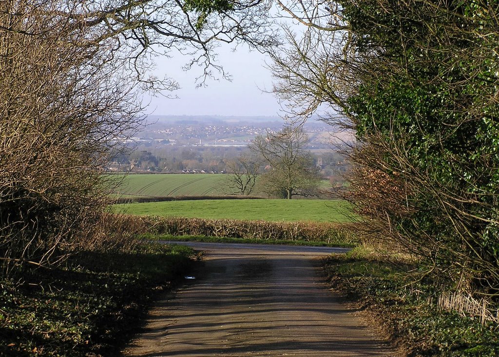 Townsend Lane, Thorpe Mandeville - view of Chacombe and Banbury beyond by Maurice Cole