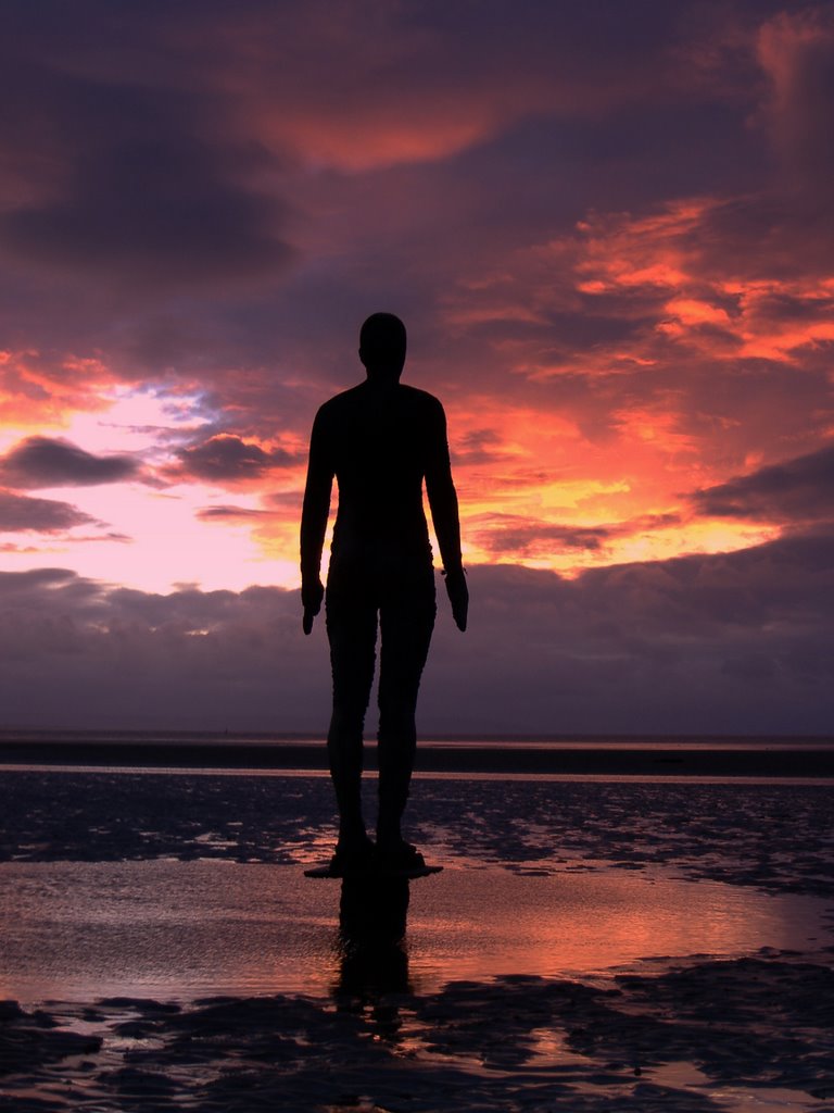 The Illuminated Man ....Firey Winter Sunset...3.50pm by steandeb