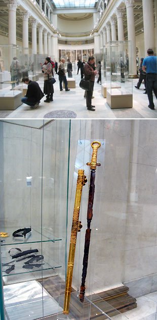 The golden sword of Khan Kubrat the Great - the founder of Bulgaria, find in his grave, exhibited in Hermitage museum - St.Petersburg by mpb_eu