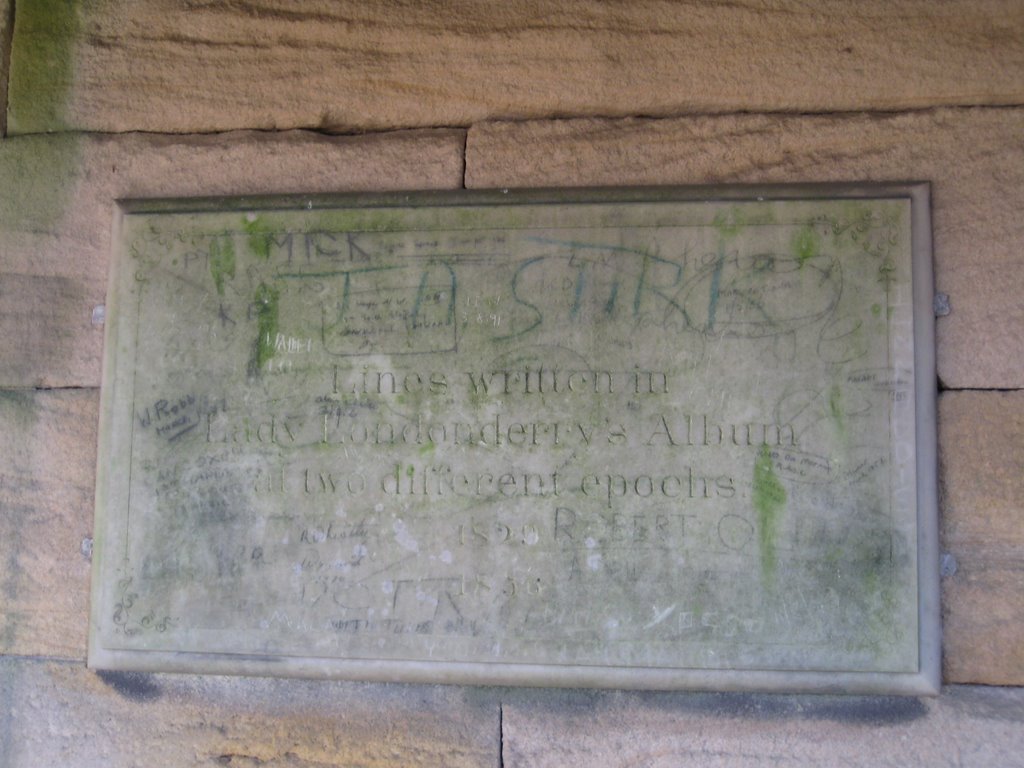 Old Plaque in Folly - Back Wall by Stebbo