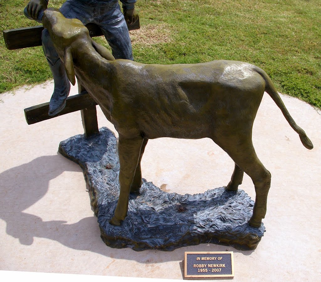 Cowgirl & Calf Statue, Kathryn (Krautil) Wright Chisholm Trail Park, Yukon, Oklahoma by blakelylaw