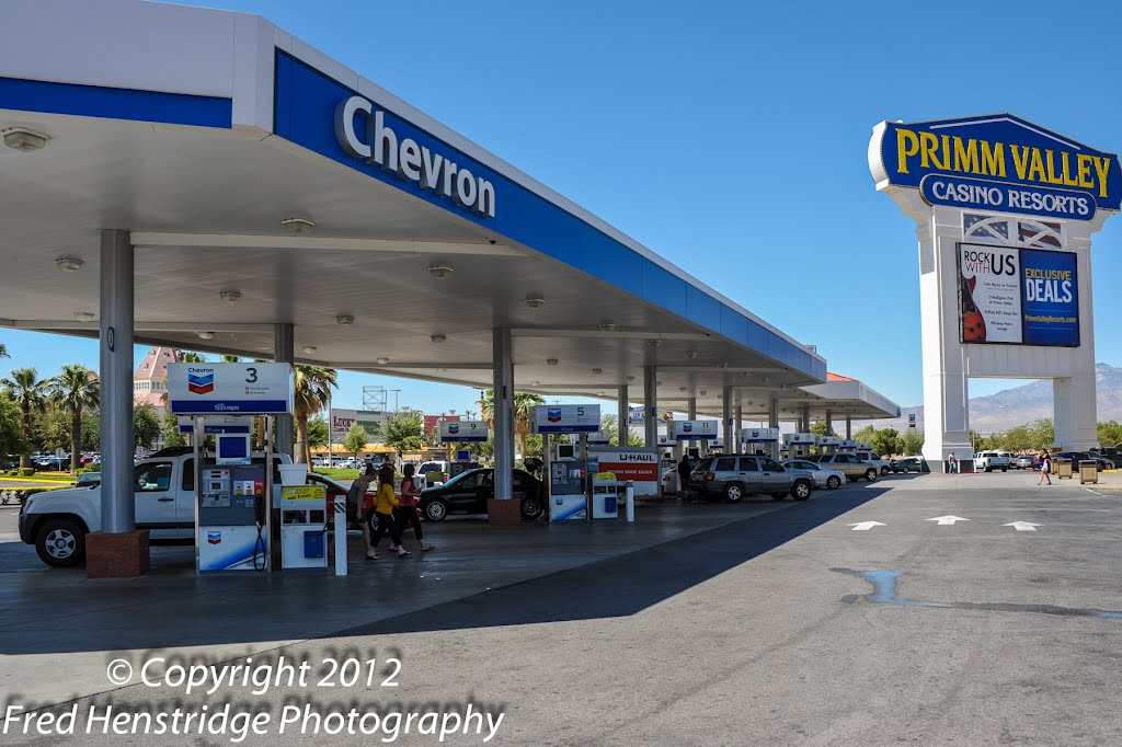 Primm Valley filling station and shopping complex just over the California state line in Nevada by Fred Henstridge