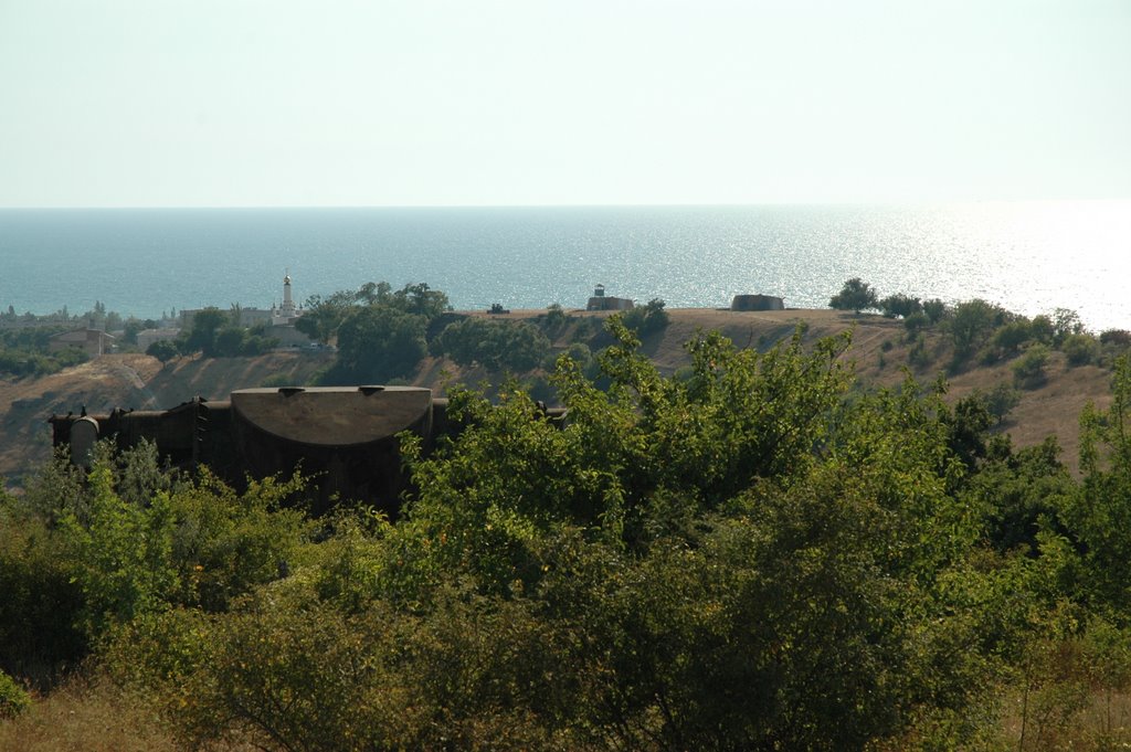 30th battery (Maxim Gorky-I) - view to the turrets from the range-finder by Oleg Kalitsev