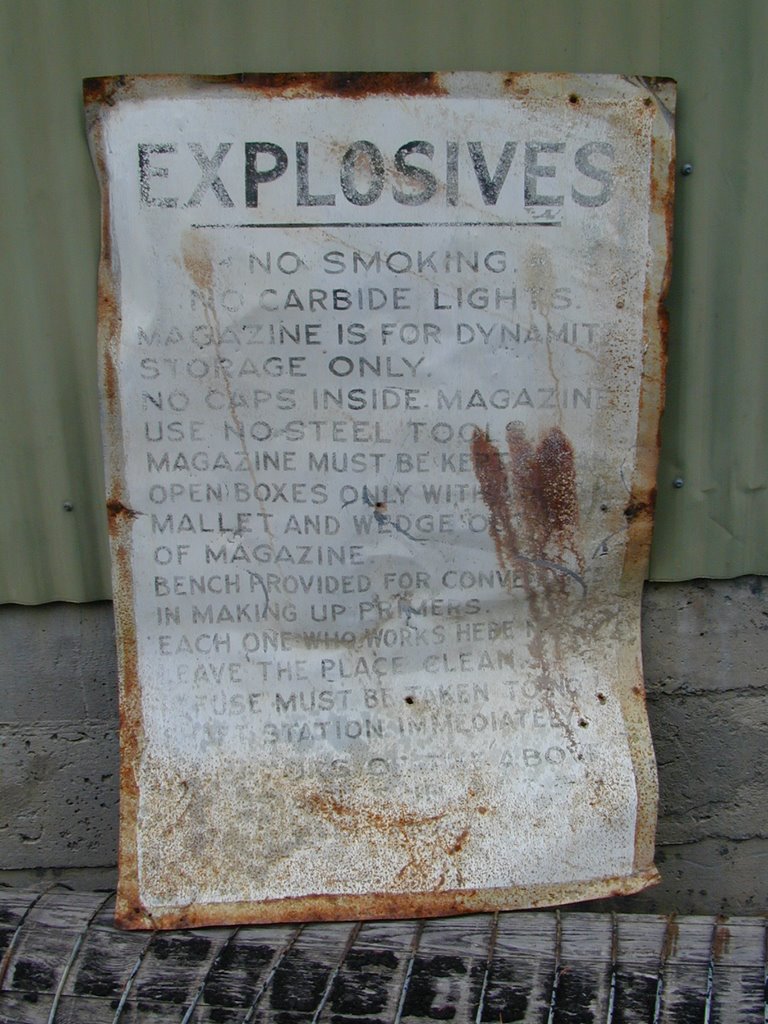 Holden Mine Museum, historic sign by Jim Nieland