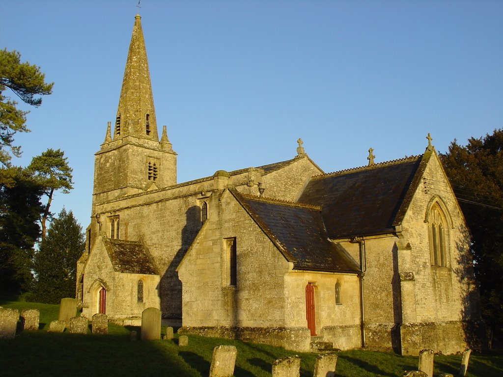 Morning sun on St. Bartholomew, Aldsworth by KevinNoles