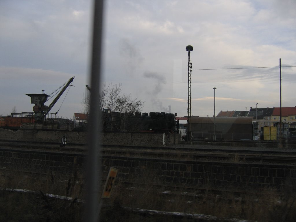 Nordhausen, Bahnhof, Lok der Harzbahn beim Kohlefassen by waldwind