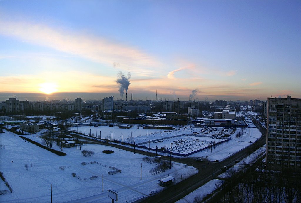 Enchanting winter sunset by ivan chernov