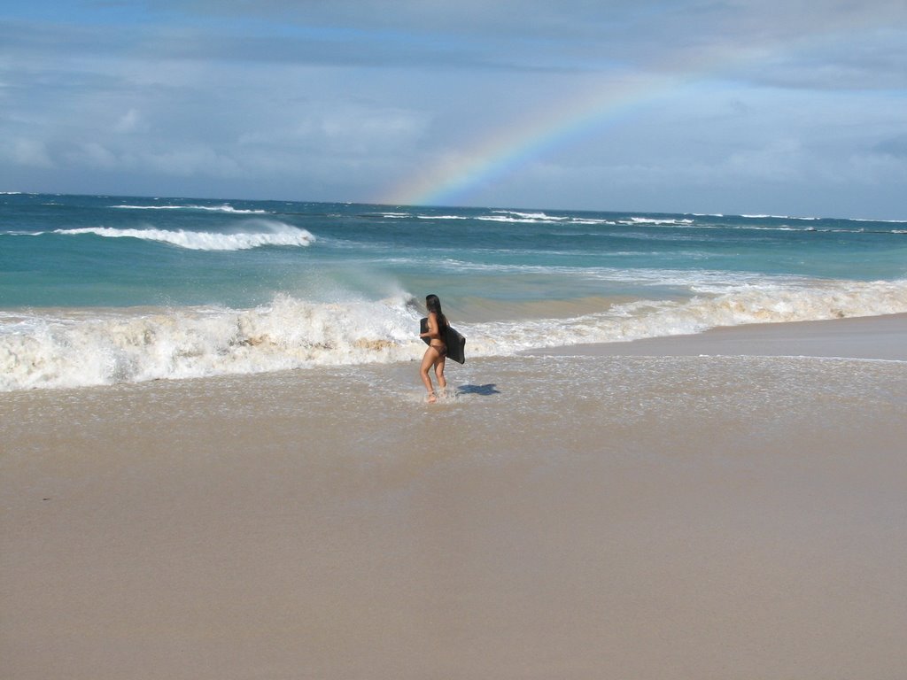 Rainbow and surf near Paia by mary.smith