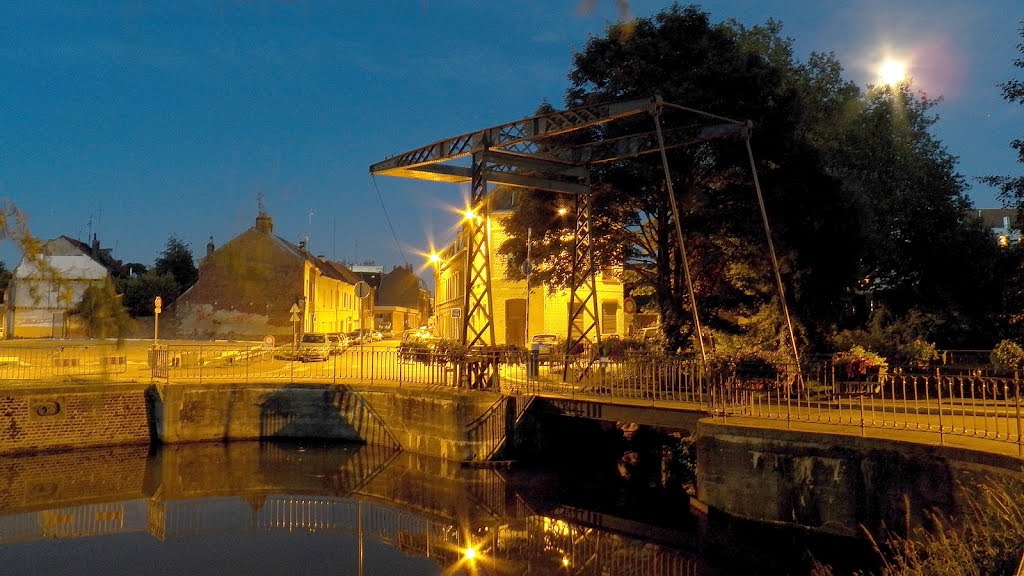 Tourcoing - Le pont du Halot et la "presque" pleine lune - 01/07/2012 by epaulard59