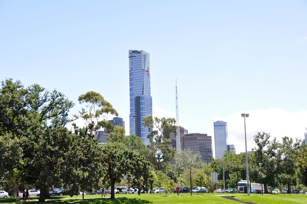 CITY OF MELBOURNE FROM YARRA RIVER by M&B.CLAUDE