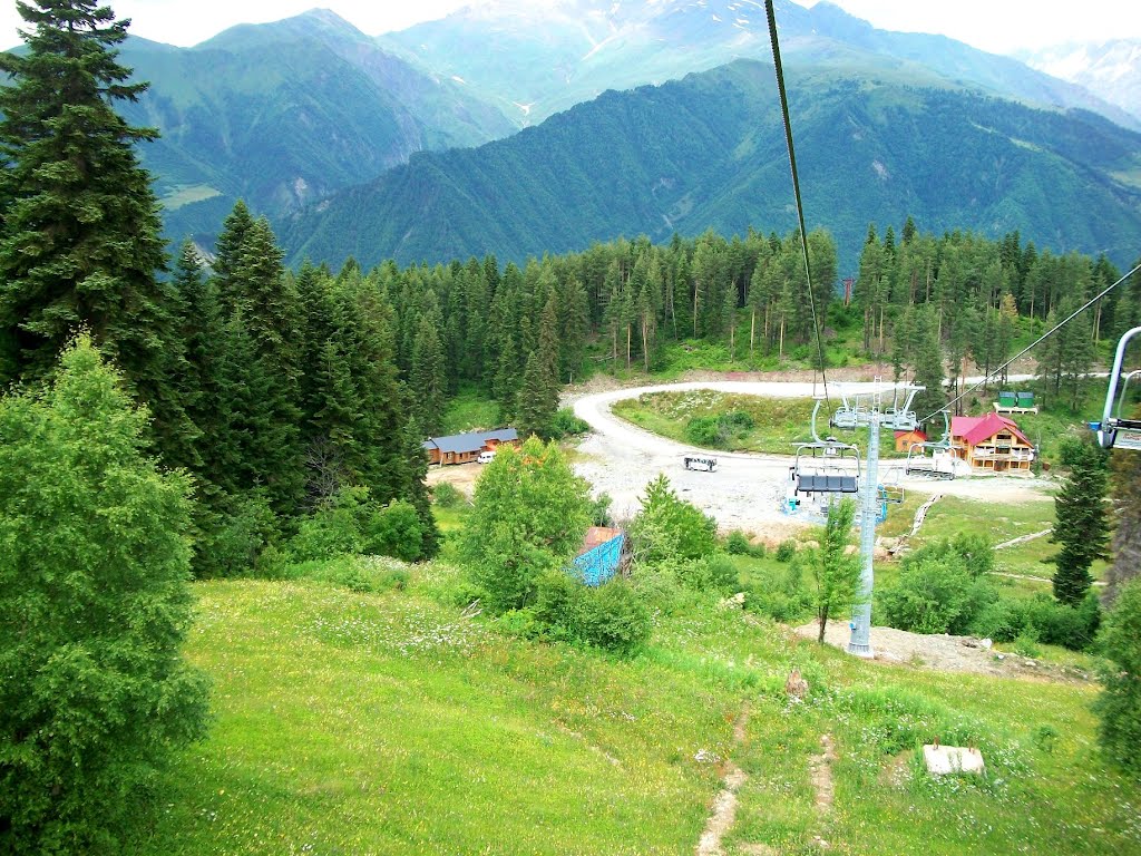 Lower station of the ropeway by Pogromca Gašnič