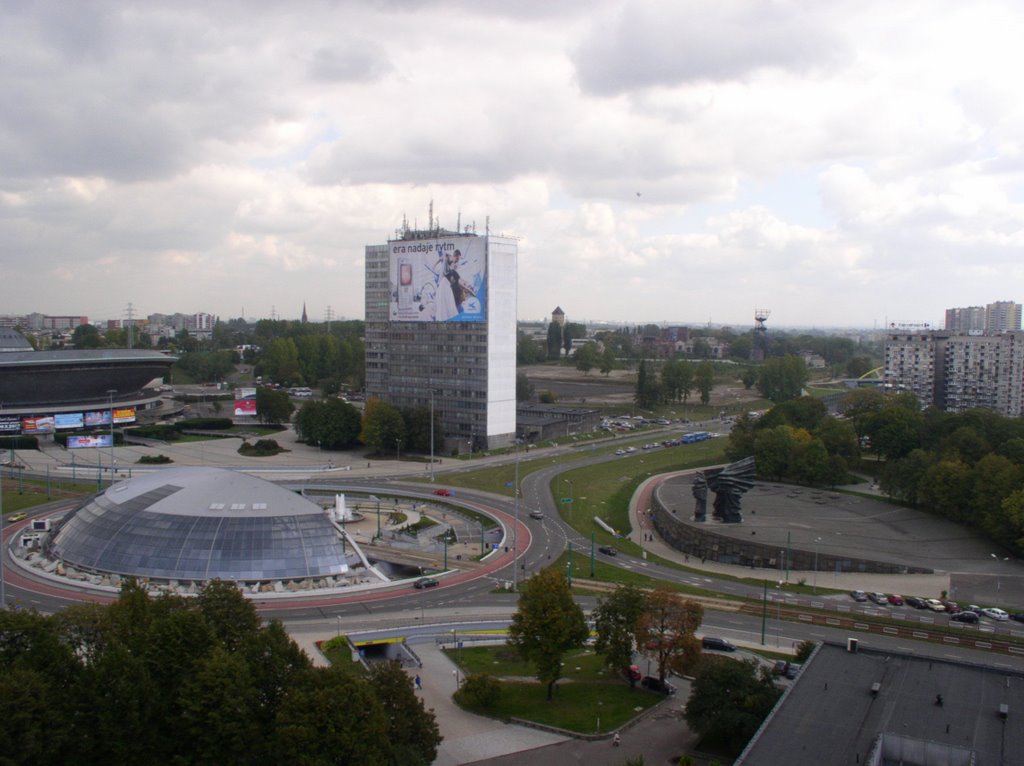 Katowice-rondo, spodek,pomnik powstańców Śląskich by SAMRIN