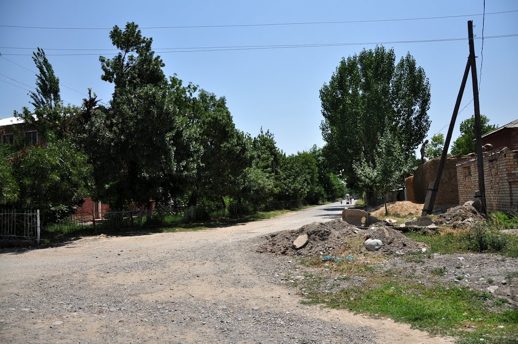 Kyrgyzstan, Lenin-Jol, the village of Massa/ Кыргызстан, Ленин-Джол, село Массы, вид угла школы на улице Советской by Vladimir Kharitonov