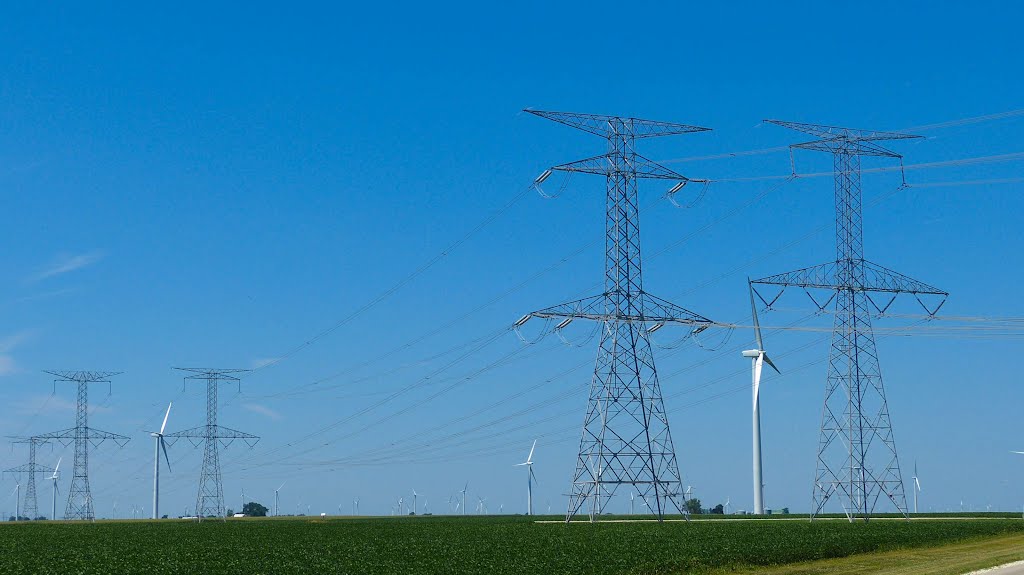 Power lines and Wind Farm by D200DX