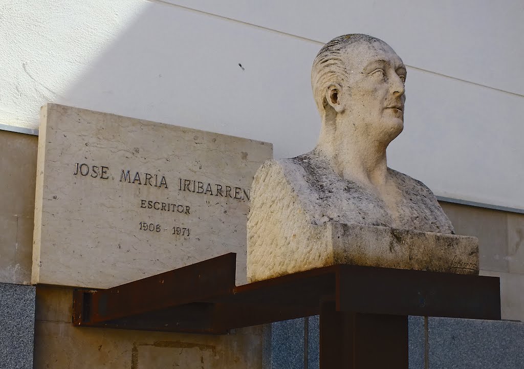 Busto del escritor José María Iribarren, Tudela. Navarra. by Valentín Enrique