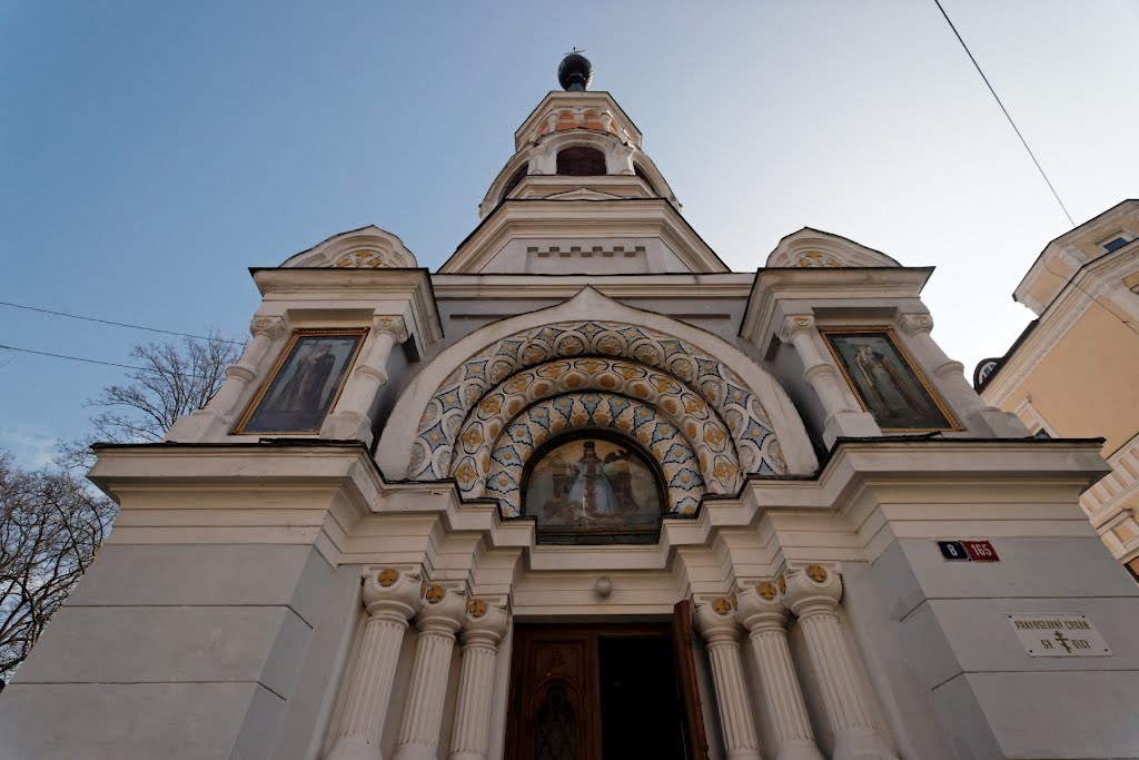 Františkovy Lázně - Kollárova - Pravoslavný kostel sv. Olgy / Orthodox Church St. Olga 1889 by Gustav Wiedermann - View East & Up by txllxt