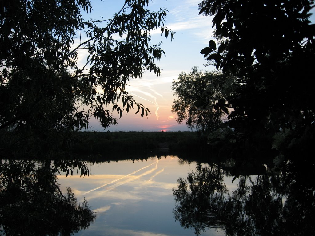 Sunset on river BEGEJ by mdrmoncic