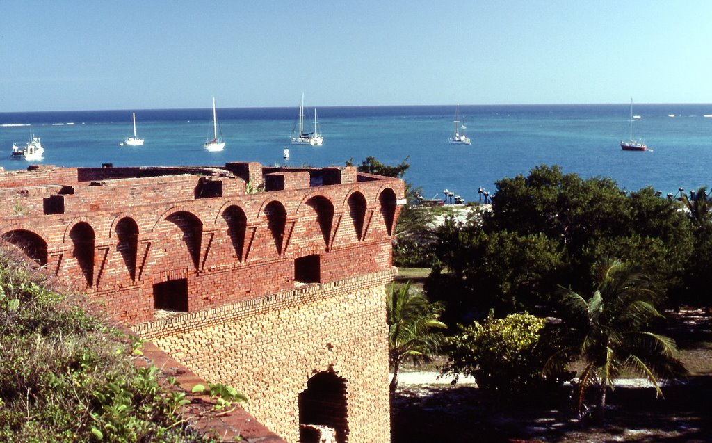 Cruising Sailboats at Fort Jefferson by Mike Tilley