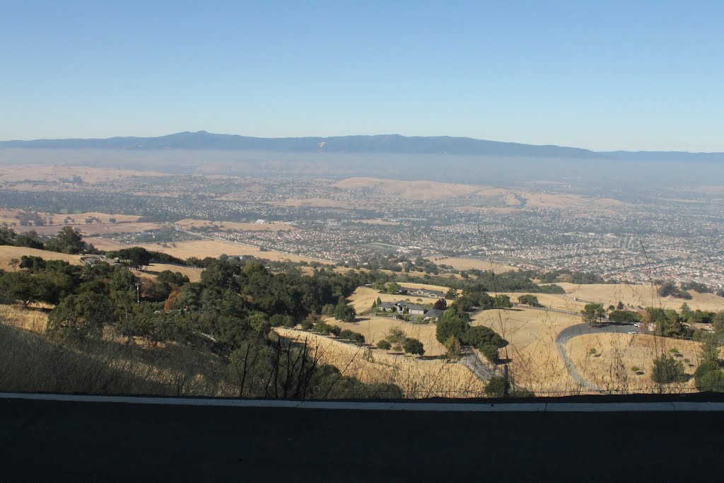 View from Evergreen to Almaden. No shoulder on Quimby Road. by Edward Rooks