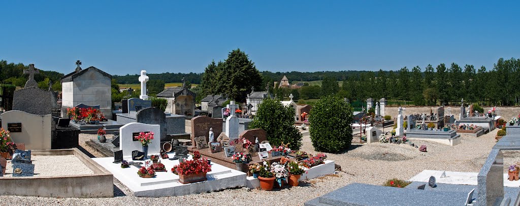 View across the cemetery towards Pillac - July 2012 by Mike Stuckey