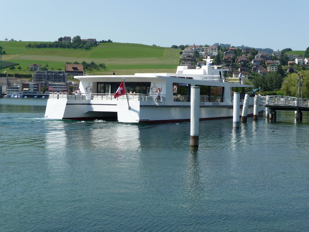 Die CIRRIS legt im Hafen Küssnacht an und bringt die Passagiere nach Luzern by bienenritter