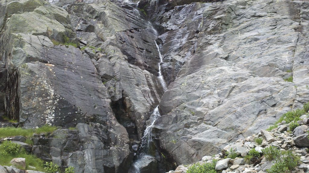 Lower Reaches of Tuckerman Ravine Headwall Waterfall, July 22, 2012 by Arkie_in_CT