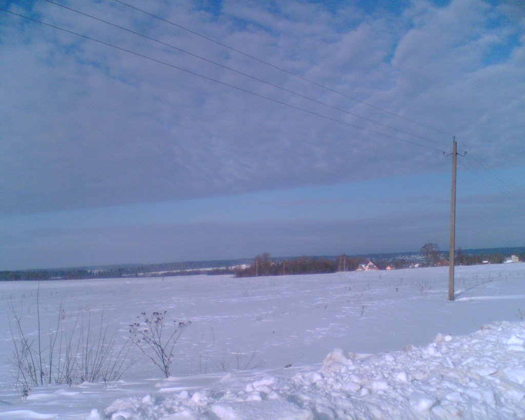 Winter, Panorama near vill.Spasskoye, Moscow region by Anatoliy Gerasimov