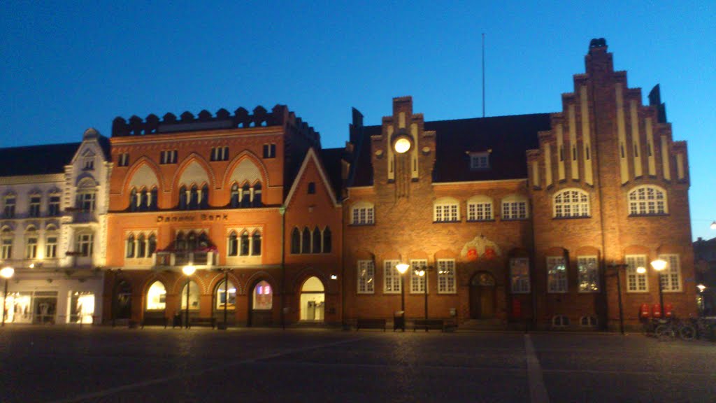 Esbjerg torv, aften by jesfab