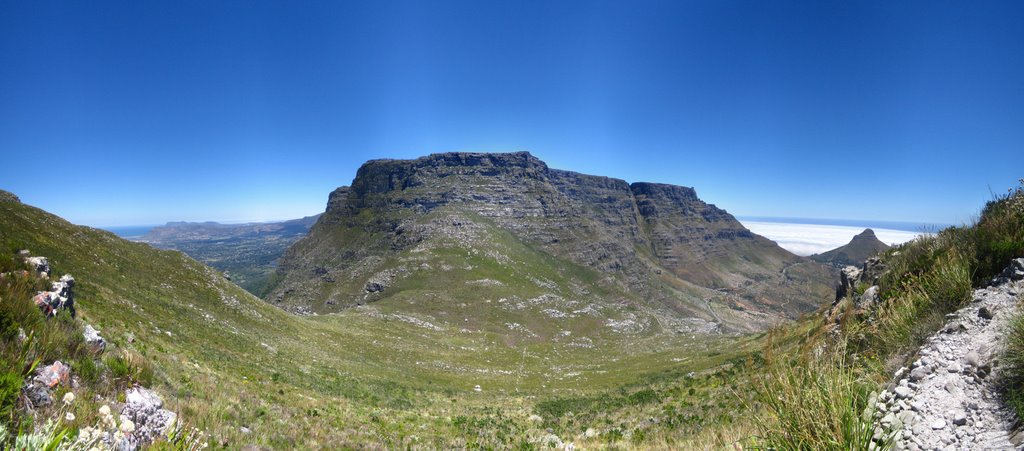 Panorama of view during hike to Devils Peak by rgdekoning