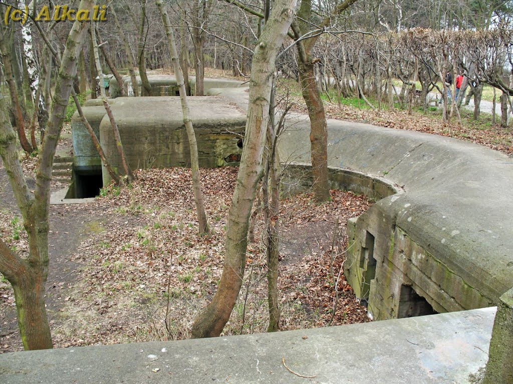 Gdańsk – Bateria armat kal. 15 cm “Plażowa” (Strandbatterie), lewe stanowiska ogniowe (German coastal battery „Strandbatterie”, 4 x 15 cm) by Alkali