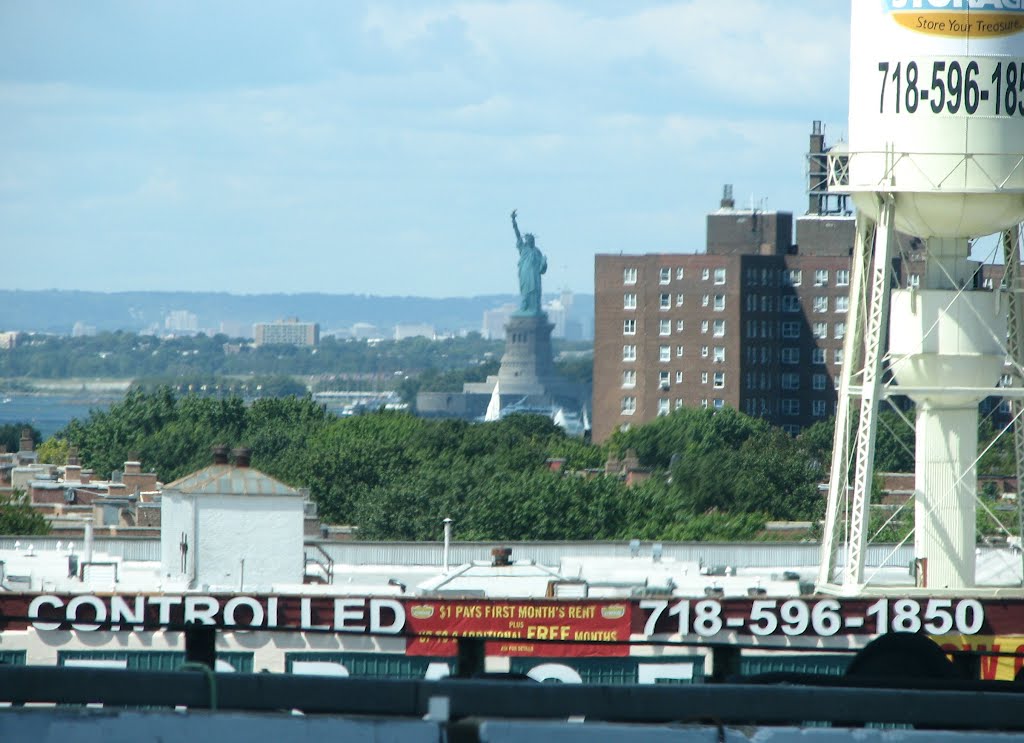 Statua Wolności z Brooklyn-Queens Expressway (1) by Marek Krzyśków