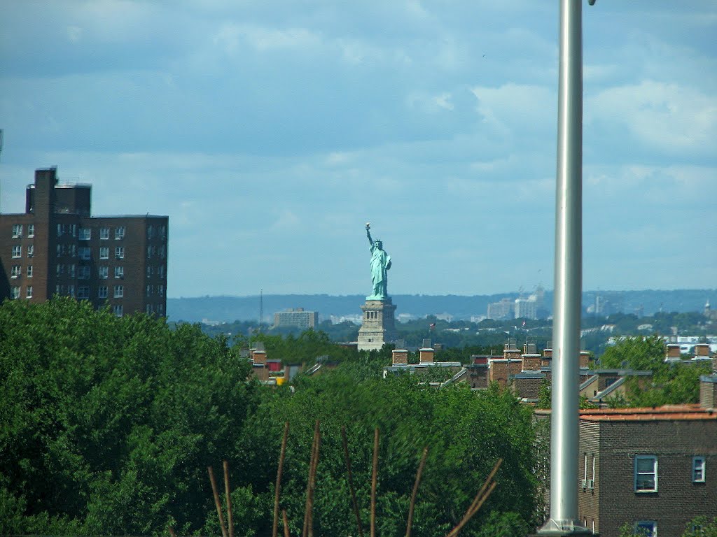 Statua Wolności z Brooklyn-Queens Expressway (2) by Marek Krzyśków