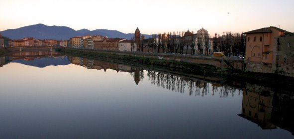 Tramonto_sull'arno_pisano by Rodrigo Mariani