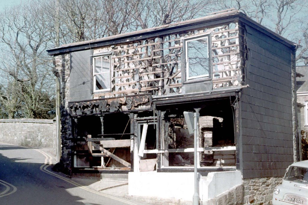 A GIFT SHOP BURNT OUT BY FIRE IN ST AGNES VILLAGE by CLIVE BAILEY