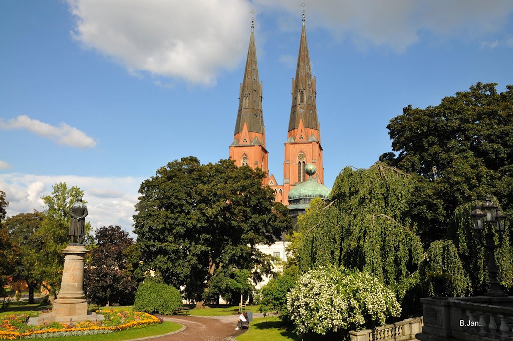 Uppsala, domkyrka – protestancka katedra, widok od strony uniwersytetu by BernardJ47