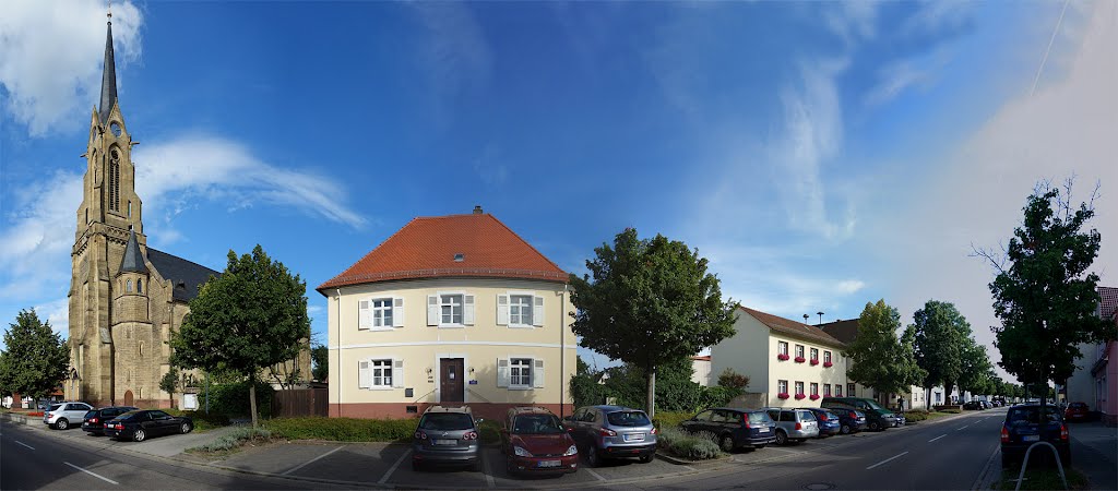 View along the main-street in Neureut by Rick59