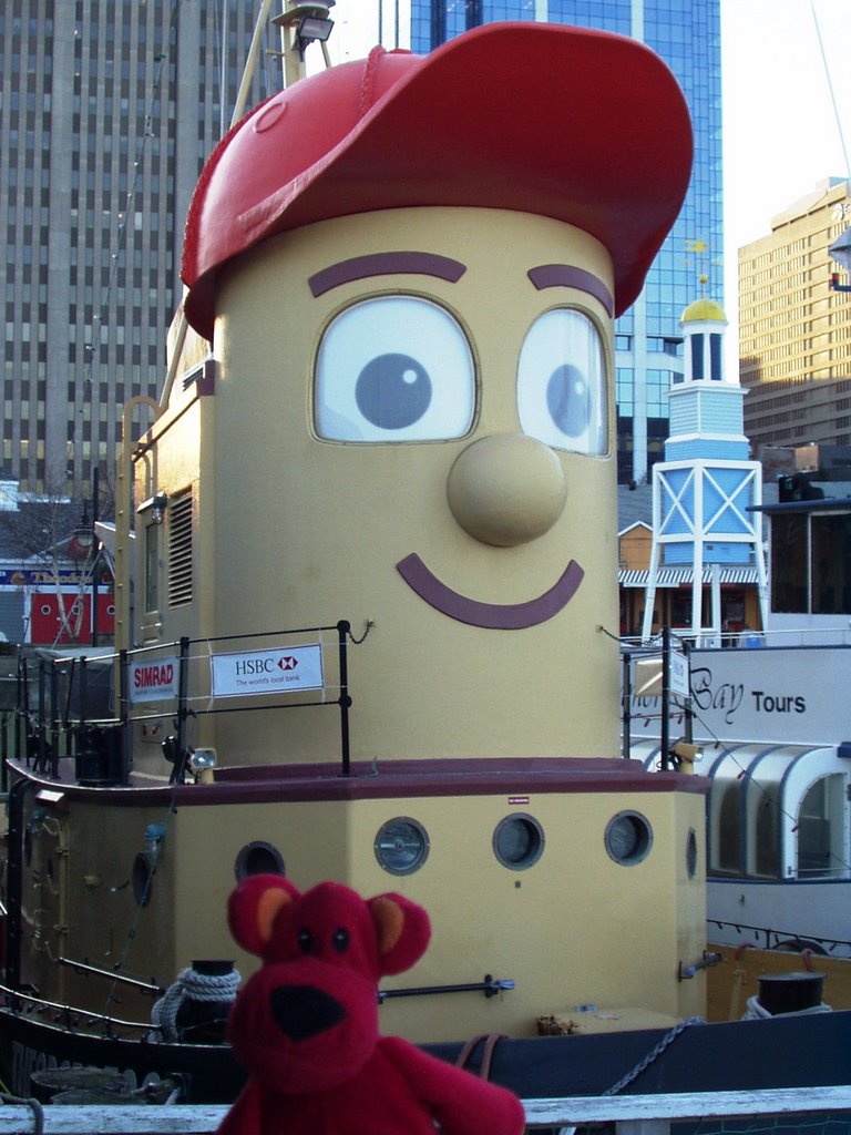 Snuttig makes a new friend with Theodore the Tugboat in Halifax by Snuttig