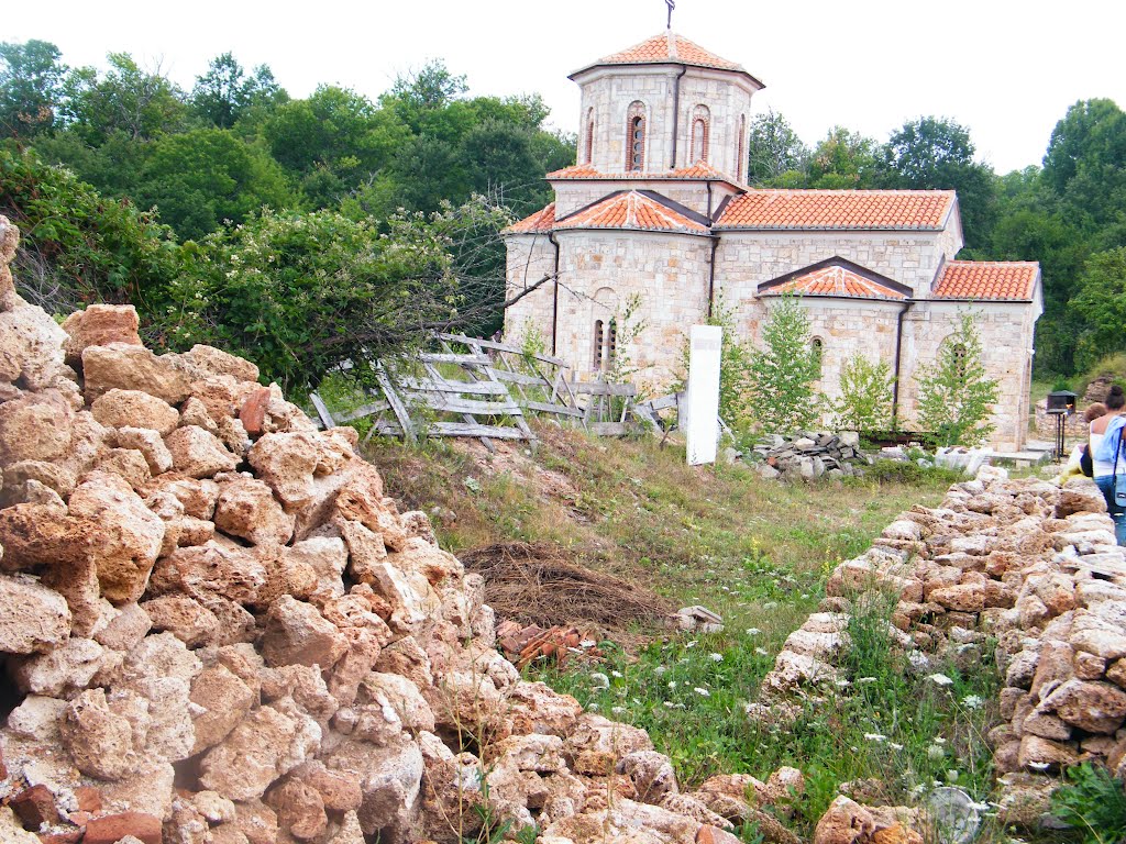 Macedonia: Ruins of old monastery- left and new one St Georg- Knezino 26 by onosimoski bojan i antonie