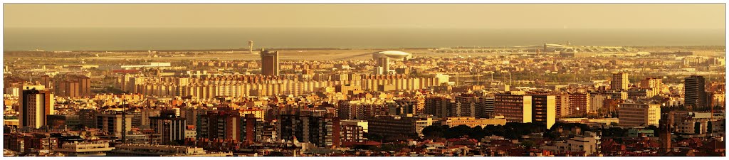 Aeropuerto de Barcelona & Llobregat - PANORAMA from Tibidabo by Dénes László