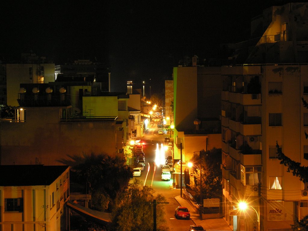 The sight towards the sea from the roof of house 36 Karaiskaki str in the evening by kozdiabka