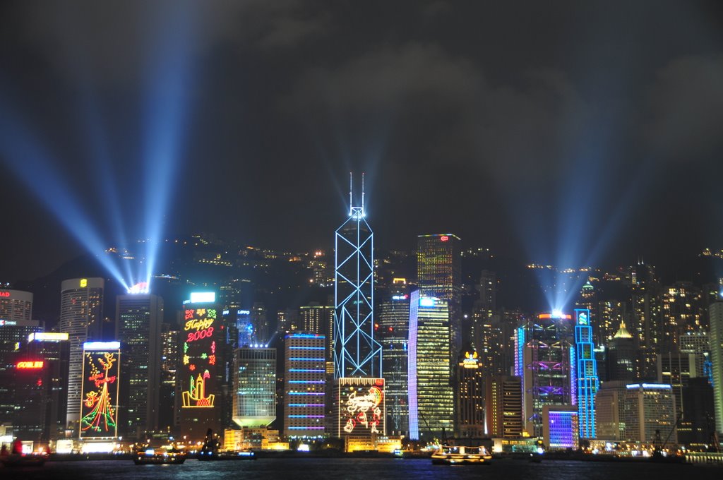 Hong Kong Light Show by Scott Sjoberg