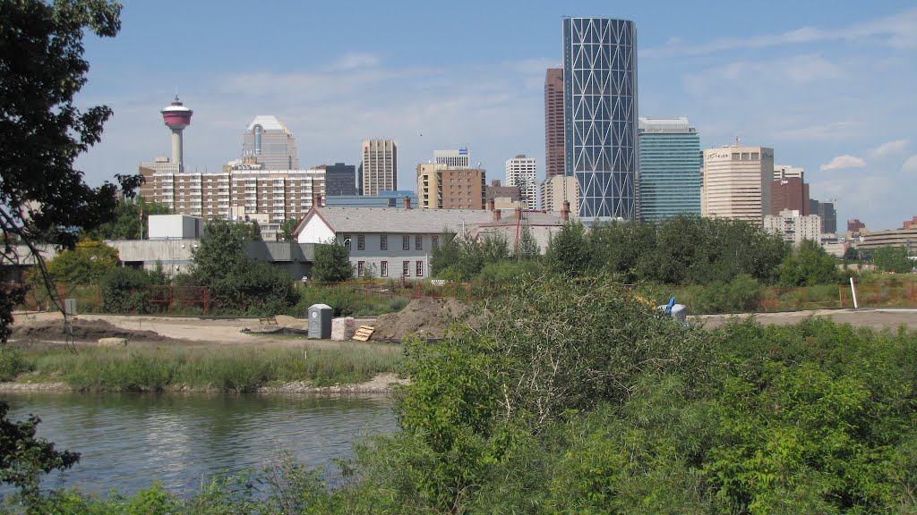 Downtown Calgary looking across the old Fort Calgary site, Alberta, Canada by phil h