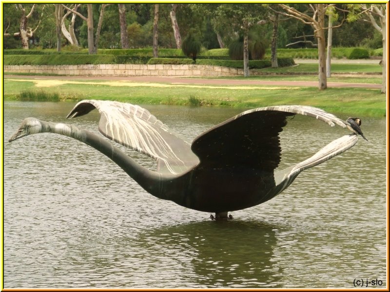 Burswood Swan Fountain Sculpture_p3 by jozef_soos