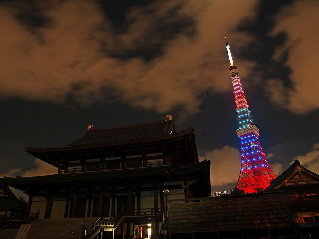 Tokyo Tower and the family temple of the Shogun by Tsuru