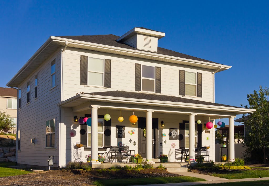 Colorful White Modern Foursquare Home by TheShot