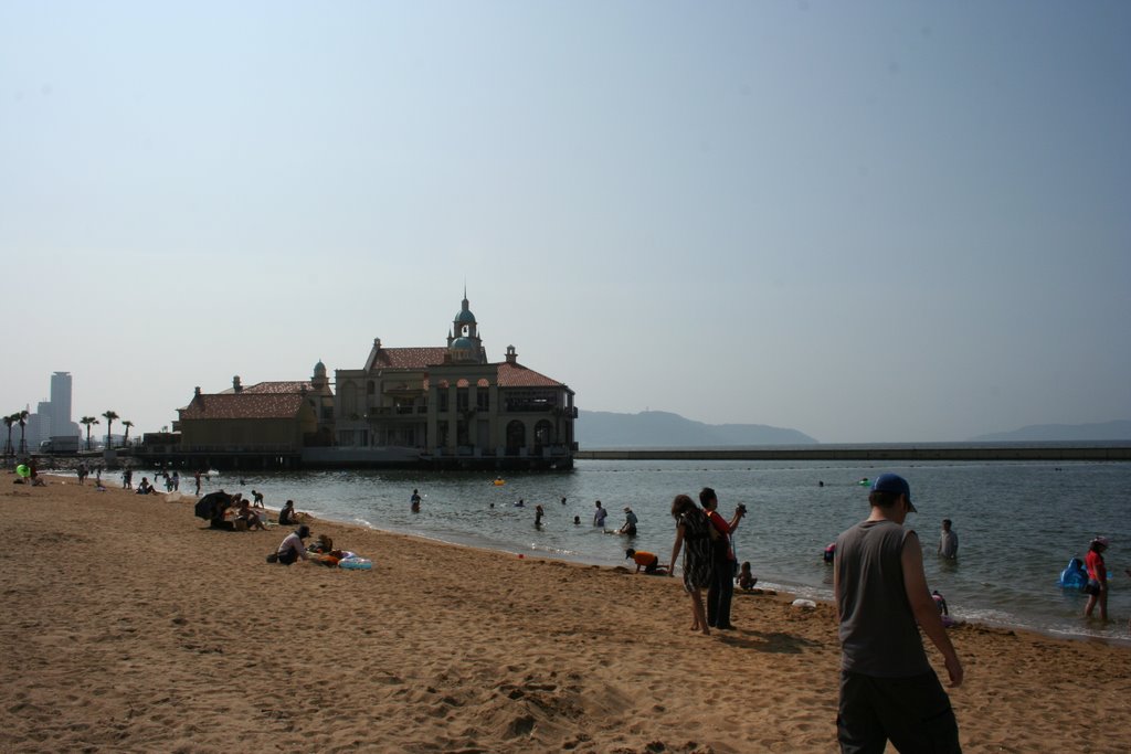 Kumamoto Japan, man made Beach in front of Fukuoka Tower by pudmagee