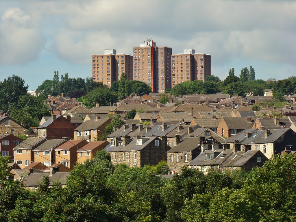 Lower Stannington properties and Stannington high rise (taken from Racker Way), Sheffield S6 by sixxsix